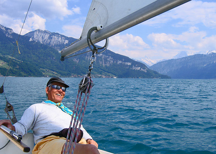 Erich Kellenberger vor der Spiezbucht / Foto: Heinz Rieder